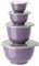 Rosti Margrethe Schüssel Set, Rührschüssel Set, 8-Teilig mit 4 Rührschüsseln und 4 Deckel, Teigschüssel aus Recycelbarem Kunststoff, 0,25 Liter, 0,5 Liter, 1,5 Liter und 3 Liter, Lavender