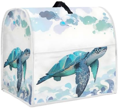 TOADDMOS Blue Sea Turtle Stand Mixer Cover Food Mixer Protector Kitchen Blender Stain Resistant Protective Kitchen Mixer Cover with Pocket