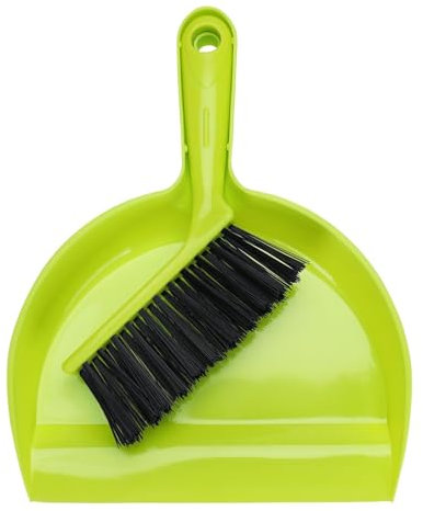 Hebterrka Juego de escoba y recogedor pequeño, recogedor de mano con cepillo, ideal para mascotas, camping, tiendas de campaña y limpieza del hogar
