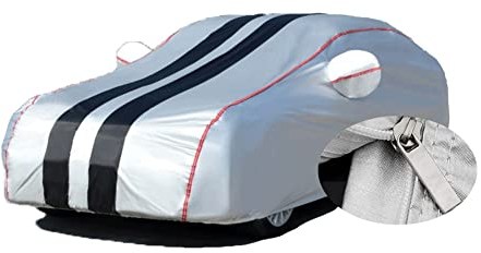 Autoplane Wasserdicht Atmungsaktiv Passend Für Toyota Yaris Hybrid 2000-2024, mit Reißverschluss und Oxford-Stoff Draussen Autoplane, Vollgarage Autoabdeckung für Schnee Regen Staub Hagel Schutz(A)