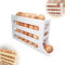 Eierhalter Eier Aufbewahrung kühlschrank, Eierhalter kühlschrank für Automatisch Scrollender Eierspender kühlschrank, Rollen kühlschrank organizer eier Platzsparender Eierregal (Weiß)
