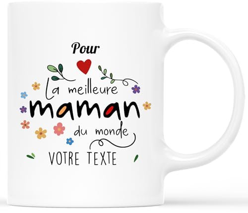 CADEAU PLUS Mug Pour La Meilleure Maman Du Monde - Tasse Personnalisée Fête Des Mères, Super Maman