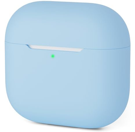 Mocarheri Case Cover for AirPods 4th Gen, Protective Silicone Case, Ultra-Thin, Soft Shockproof, Front LED Visible, Sky Blue