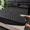 180x200cm Spannbettlaken Baumwolle Polyester, Bettlaken Boxspringbett Wasserabweisend Einfarbig Schwarz Spannbetttücher Matratzenhöhe 5-25cm