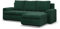 Mebligo - Ecksofa mit Schlaffunktion und 2 Bettkasten Cord - Dunkelgrün 230x89x159 (BxHxT) FORESTA - Rechts Eckcouch, Sofas & Couches, Couch L Form, Cauchsofa, Sofa Wohnzimmer