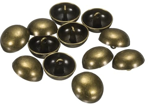 QUARKZMAN 12 Stück 20mm Metall Knöpfe, Halbrunde Pilzkappe Nähknopf Legierung Ersatzknopf für Herren Damen Blazer Anzug Wollmantel Hemd Jacke Hose Nähen Handwerk Kleidung (Bronze)