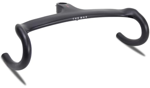 Alfa Pasca manubrio bici corsa carbonio 1-1/8 manubrio integrato 400x110mm | Manubrio da corsa in carbonio Cablaggio interno 3K Opaco