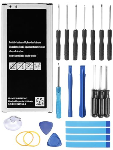 SHAWOROCE Batteria EB-BJ510CBC EB-BJ510CBE compatibile con Samsung Mobile Phone Galaxy J5 2016 SM-J510 J510F J510FN J510G J510M J510Y 3100mAh 3.85V con kit di riparazione