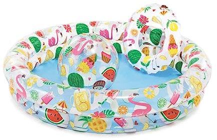 OUYUE Piscina Gonfiabile Piscina Gonfiabile Rotonda Cacca Fuori Terra, Piscina Gonfiabile Resistente All'abrasione Addensata per Il Cortile Piscina Giardino