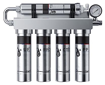 ZKLGS Umkehrosmose Wasserfilter Edelstahl-UF-Wasserreiniger-Wasserfiltrationssystem, Küche unter der Spüle Ultrafiltration 5-Stufen-Wasserreinigermaschine