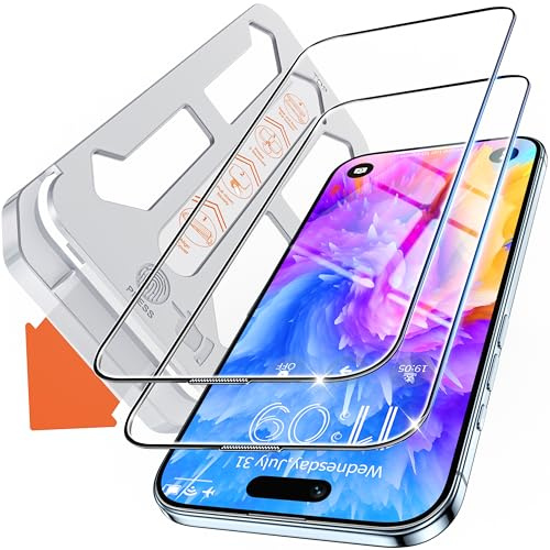 Tentoki 2 Stück für iPhone Air Panzerglas Schutzfolie Glas | 9H Härte Full Screen Folie, Stoßfest Kratzfest Blasenfreie, Auto Dust-Elimination, Kompatibel mit Hülle, HD Klar, 6,5 Zoll