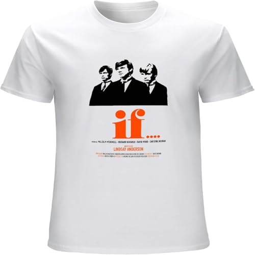 CLINSIS If Film Cinema Drama Thriller Sci FI Lindsay Anderson Malcolm Mcdowell Unisex Vintage Gift Men Girls Unisex T Shirt White M