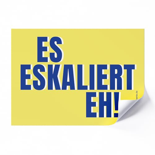 Es eskaliert eh Sticker - Malle Aufkleber, für Festival oder Ballermann, witzige Sticker Sets für Party, Trinkspiel, JGA, Urlaub, Mallorca Sticker Set Accessoires lustig | 50 Stück