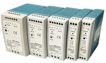 PVTLCYBI 1 x Netzteil Serie MDR 10 W, 20 W, 40 W, 60 W, 100 W, Einzelausgang, AC/DC-Schaltung, Mini-Industrie-DIN-Schiene, 12 V, 24 V (MDR-50)