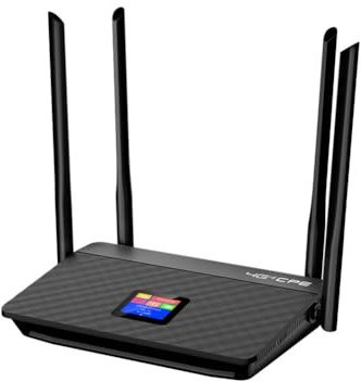 NONDK Enrutador Inalámbrico 4G, 300 Mbps, CAT4, 32 Usuarios, RJ45, WAN, LAN, Módem Inalámbrico, Punto de Acceso de Red LTE, Ranura para Tarjeta SIM, Enchufe Negro de la UE