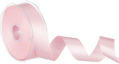 ELEGANZA Double Faced Satin 25mm x 20m Classic Pink No.07, 25 mm x 20 m