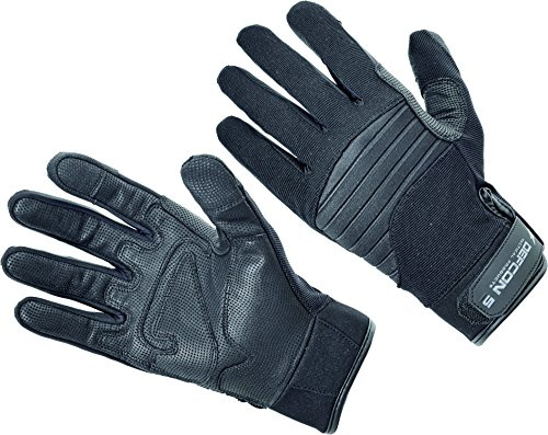 Defcon 5 Handschuhe mit Armortex und Leder, L, D5-GL320PPG-B, Schwarz