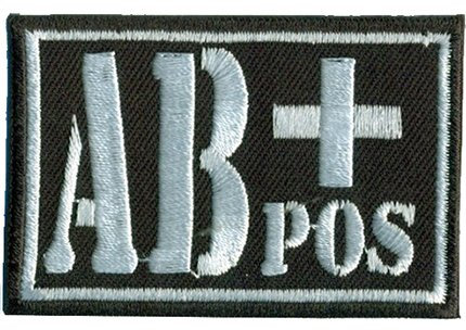 AB+POS 2 Blutgruppe Positiv Military Survivor Biker Rotkreuz Abzeichen Aufnäher