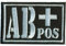 AB+POS 2 Blutgruppe Positiv Military Survivor Biker Rotkreuz Abzeichen Aufnäher