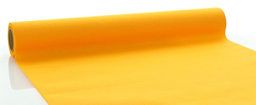 Sovie HOME Linclass®Airlaid Tischläufer 40cm x 4,8m | Einmal-Tischdecke | ideal für Mottoparty und Sommer | Curry/Orange | 1 Stück
