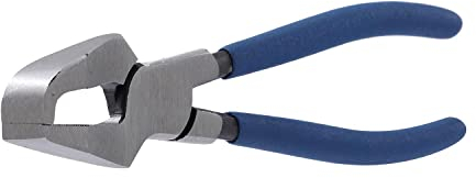 KATSU Glass Breaking Running Pliers 200mm, Heavy Duty Bent Jaw Glass Cutting Tool for Stained Glass Work 347241