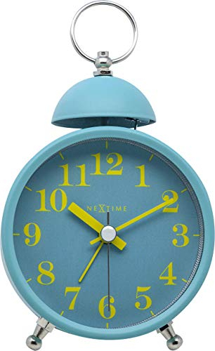 NeXtime - Alarm Clock – Diameter 16 cm - Metal – Turquoise – Loud Alarm - 'Single Bell'