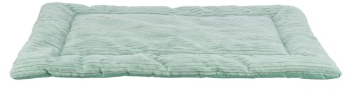 TRIXIE Liegematte Jonna – Soft Edition – Cordplüsch-Bezug – 4 cm Füllung – Rutschfester Boden – waschbar bei 40 °C – Salbei – 90 × 65 cm
