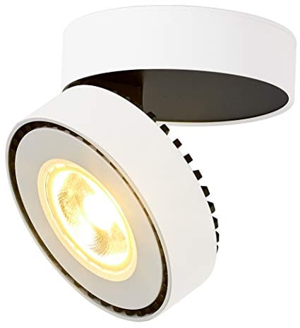 Dr.lazy 12W LED Aufbauleuchte Deckenleuchte,Deckenspots, wandleuchten,Deckenfluter,Deckenstrahler,DeckenLampe,Deckenbeleuchtung,Falten Drehen Aufputz Deckenleuchte,Aluminium,10x10x6CM (Weiß-3000K)