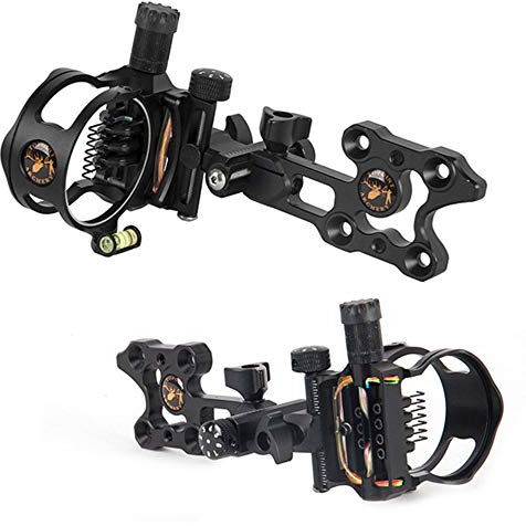 MILAEM 7 Pin Compound Bogen Visier Micro einstellbar Bogen Visiere 0.019 Optical Fibre Visier für Bogenschieß Jagd (Schwarz)