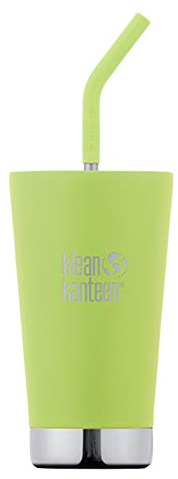 Klean Kanteen 19322079028016 - Vaso aislado con popote, 16 onzas, 16 onzas, par jugoso