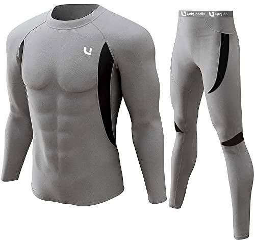 UNIQUEBELLA Thermo Unterwäsche Set, Funktionswäsche Herren Skiunterwäsche Winter Suit Ski Thermo-Unterwäsche Thermowäsche Unterhemd + Unterhose
