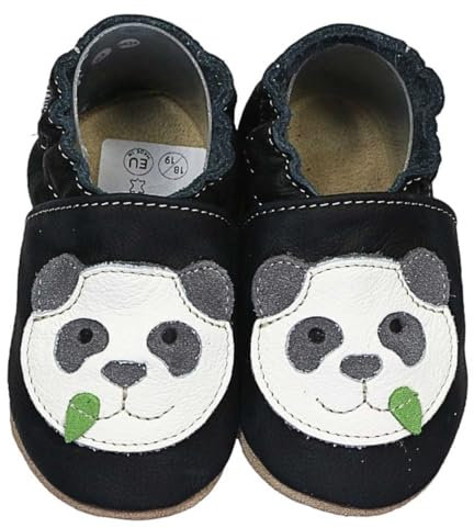 HOBEA-Germany Krabbelschuhe für Jungs und Mädchen in verschiedenen Designs (26/27 (30-36 Monate), Panda)