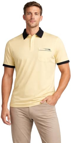Gabicci - Plain Polo Shirt with Contrasting Collar and Piping (XX-Large, Corn)