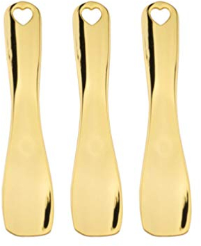 minkissy 3 Stück Creme Spachtel Kosmetik Spatel Metall Gesicht Massage für Massage Make Up Kosmetik (Golden)