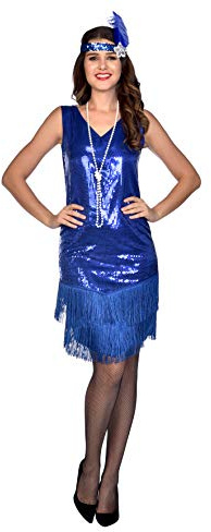 amscan Blau glitzernd Flapper Kostüm für Erwachsene Damen