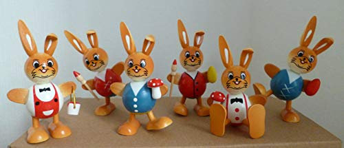 vielesguenstig-2013 6 Verschiedene Osterhasen Kugelhasen Deko Ostern Tischdeko Tafel Holz