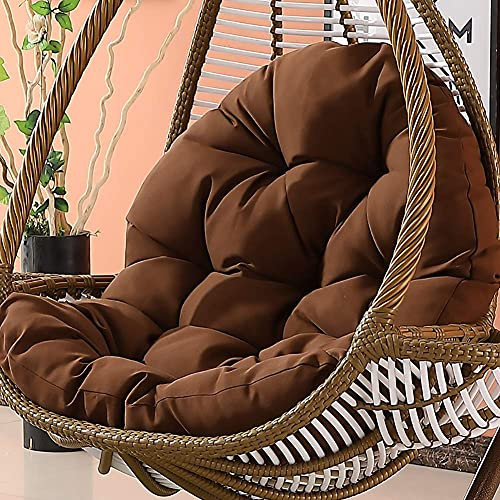 FZYE Hängendes Stuhlkissen, hängendes Ei Stuhlkissen Hautfreundliche Hängematte Weiches Schaukelsitzkissen Für Korbsessel Innen-Außenbalkon (nur Kissen) Braun 86x120cm (34x47inch)