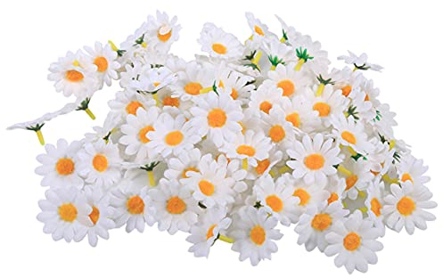 Belvanr 200 Stück Weiße Künstliche Gänseblümchen Deko, Wiederverwendbar Künstliche Blumen Realistische Farben, Klein Daisy Deko Künstliche Blumen Daisy,für Hochzeit, Heimwerken, Kranz, DIY