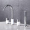 Wannenrandarmatur 4-Loch Badewannen-Armatur Heißes und Kaltes Wasser Badezimmer Armatur Set mit Handbrause Bifunktional Wannenrand Badewanne Armatur Set,Chrom+Weiß