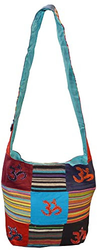 flevado Damen Schulter Bag Indi Tasche Yogitasche Schultertasche Goa PSY Bedruckt (bunt)