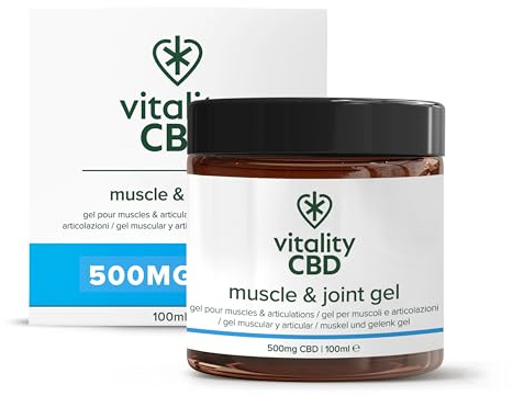 Vitality CBD Muscle & Joint Gel, 500 mg Strength CBD, 100 ml, NO THC