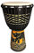 SDFEGHT Djembe Trommel Musikinstrument afrikanische Trommel, Mahagoni-Ziegenhaut, handbemalt, 20,3 cm (8 Zoll) Percussion (schwarzer Elefant)