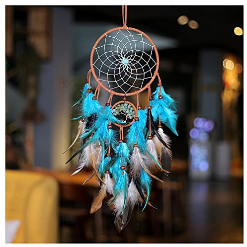 Dream Catcher Hängender Indianer-Feder-Traumfänger für den Innenbereich, Segensgeschenk – Blau