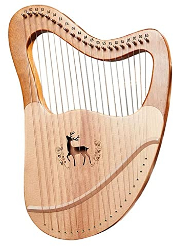 ZUOMU 21/24 Saiten Massivholz Lyre Musikinstrument Für Anfänger Tragbare Mini-Musikharfe Leier Harfe (Color : 21)