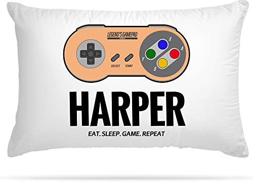 Personalised Gaming Pillow Case with 4 Different Controller Gamepad Design - Bedroom Accessories Cute Room Decor Gifts for Boys & Room Decor for Girls - Man Cave Cushion Covers (ControllerRetro)