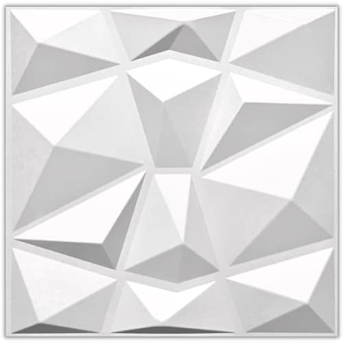 12 pièces 3D Panneaux muraux & Plafond, 50cm x 50cm en Plastique PVC, Mur 3D, Plafond 3D, revêtement Mural, Salle de Jeux, 3m² - 1mm d'épaisseur