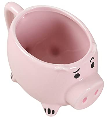 Cerdo Taza de Café, Taza de café de cerámica rosa de dibujos animados de animales Tazas de bebida Divertido cerdo Taza de té para el té, leche, café, agua, zumo, avena