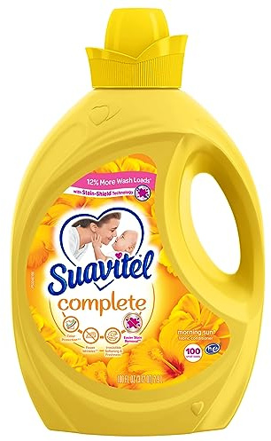 Suavitel Complete Liquid Fabric Conditioner, Laundry Fabric Softener with Fabric Protection Technology, Morning Sun, 100 fl oz, Enough Liquid For 100 Small Loads
