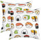 Loussiesd Sushi Muster Kissenbezüge Japanischer Stil Kissenbezug 60x60cm für Sofa Bett Auto Stuhl Essen Thema Dekokissen Niedlicher Cartoon Japanisches Sushi Schlafzimmer Kissenhülle Kopfkissenbezug