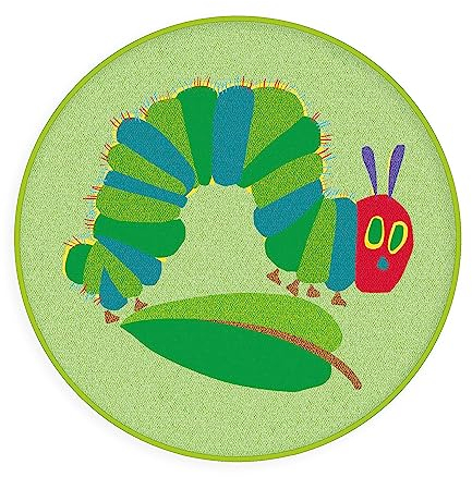 Herding Teppich, Raupe Nimmersatt, Ø 90 cm, Oberseite aus 100% Polyamid